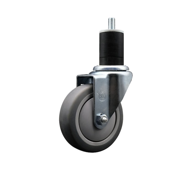 4'' SS Thermoplastic Rubber Wheel Swivel 1-3/4'' Expanding Stem Caster
